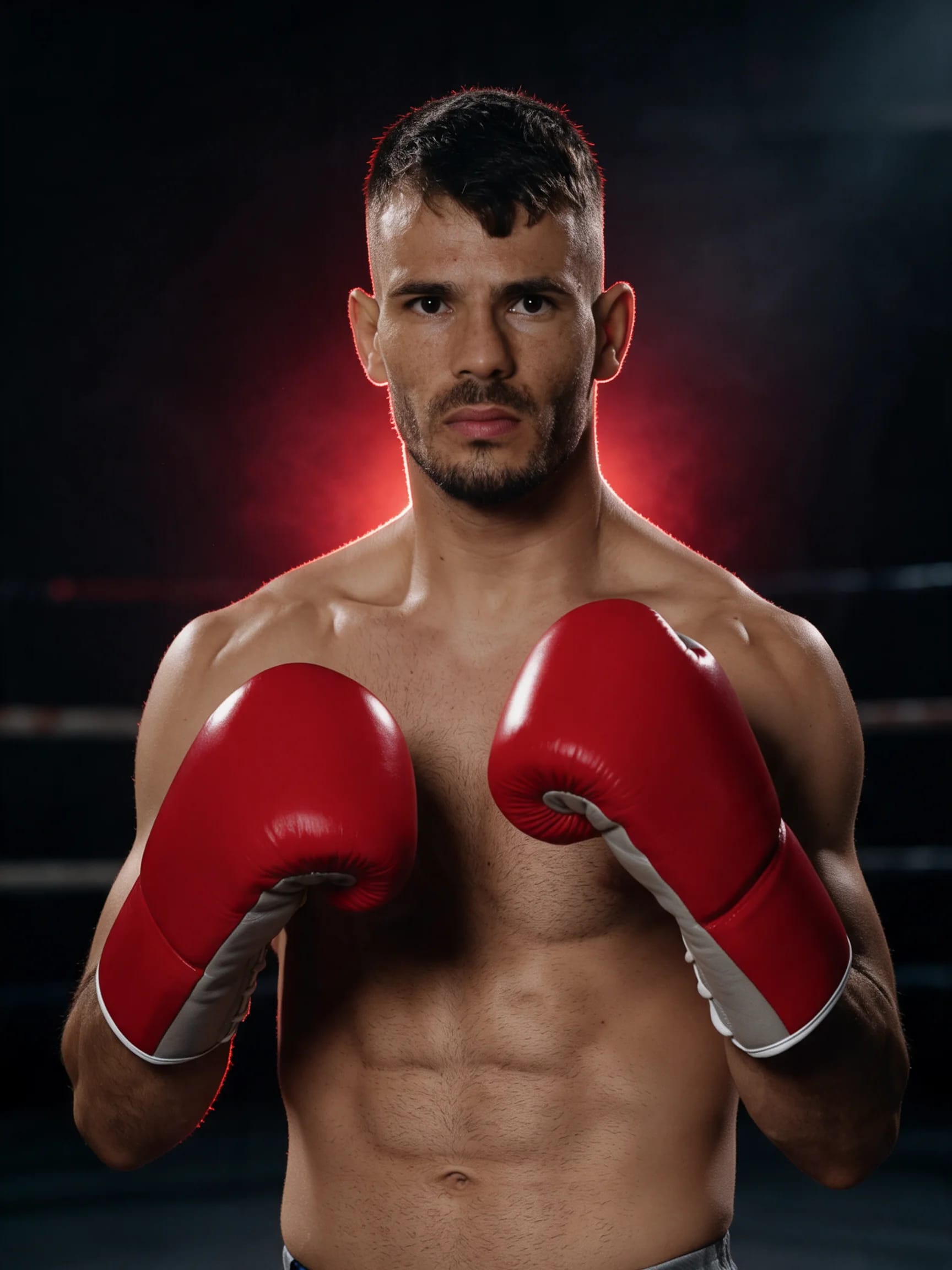 Portrait of Marian “The Terror” Lăpușneanu with red gloves, in the ring